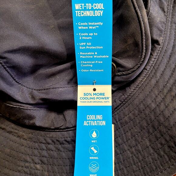 Mission Cooling Bucket Hat- UPF 50, 3” Wide Brim - One Size, Navy Blue - Picture 3 of 4